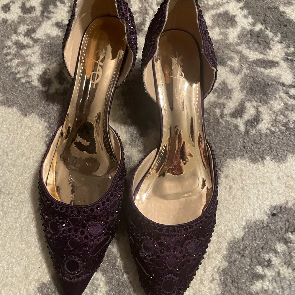 Women's Embellished Pointed-Toe D'Orsay Pump - Purple